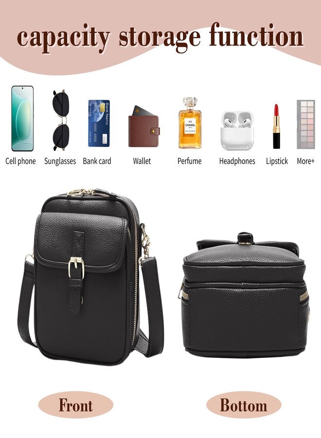 Figfey Leather Crossbody Bags for Women Travel Small Crossbody Purse Anti Theft Waterproof Bum Bag with Built in Wallet - Image 2